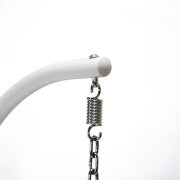 Dark green cushion and white wicker hanging egg swing chair additional photo 4 of 7