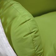 Light green cushion and white wicker hanging egg swing chair by Leisure Mod additional picture 5