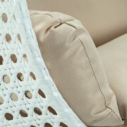 Beige wicker hanging double seater egg swing modern chair by Leisure Mod additional picture 7