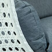 Charcoal blue wicker hanging double seater egg swing modern chair by Leisure Mod additional picture 6