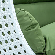 Dark green wicker hanging double seater egg swing modern chair by Leisure Mod additional picture 6
