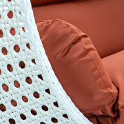 Dark orange wicker hanging double seater egg swing modern chair by Leisure Mod additional picture 6