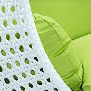 Light green wicker hanging double seater egg swing modern chair by Leisure Mod additional picture 6