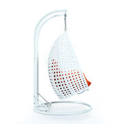 Orange wicker hanging double seater egg swing modern chair by Leisure Mod additional picture 5