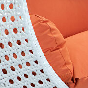 Orange wicker hanging double seater egg swing modern chair by Leisure Mod additional picture 6