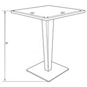 White square top chromed base dining table by Leisure Mod additional picture 4