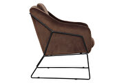 Coffee brown soft velvet fabric chair by Leisure Mod additional picture 3