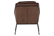 Coffee brown soft velvet fabric chair by Leisure Mod additional picture 4