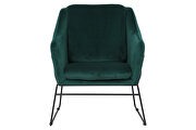 Emerald green soft velvet fabric chair by Leisure Mod additional picture 2