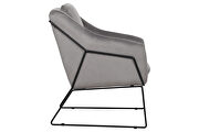 Fossil gray soft velvet fabric chair by Leisure Mod additional picture 3