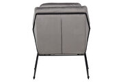 Fossil gray soft velvet fabric chair by Leisure Mod additional picture 4