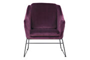 Olive purple soft velvet fabric chair by Leisure Mod additional picture 2