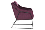 Olive purple soft velvet fabric chair by Leisure Mod additional picture 3