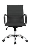Black leatherette and steel frame swivel office chair by Leisure Mod additional picture 3