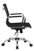 Black leatherette and steel frame swivel office chair by Leisure Mod additional picture 4