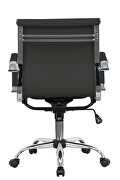 Black leatherette and steel frame swivel office chair by Leisure Mod additional picture 5