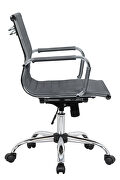 Gray leatherette and steel frame swivel office chair by Leisure Mod additional picture 4