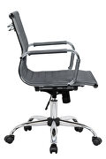 Gray leatherette and steel frame swivel office chair additional photo 4 of 8