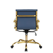 Navy blue leatherette seat and back swivel office chair additional photo 5 of 5