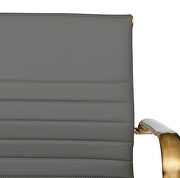 Gray leatherette seat and back swivel office chair by Leisure Mod additional picture 6