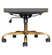 Gray leatherette seat and back swivel office chair by Leisure Mod additional picture 8