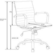 Gray leatherette seat and back swivel office chair by Leisure Mod additional picture 9