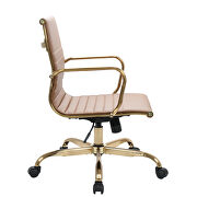 Light brown leatherette seat and back swivel office chair additional photo 4 of 6