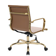 Light brown leatherette seat and back swivel office chair by Leisure Mod additional picture 5