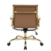 Light brown leatherette seat and back swivel office chair by Leisure Mod additional picture 6