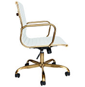 White leatherette seat and back swivel office chair by Leisure Mod additional picture 4