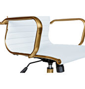 White leatherette seat and back swivel office chair by Leisure Mod additional picture 7