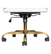 White leatherette seat and back swivel office chair by Leisure Mod additional picture 8