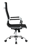 Black leatherette and steel frame high back design swivel office chair by Leisure Mod additional picture 4