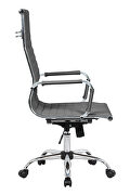 Gray leatherette and steel frame high back design swivel office chair by Leisure Mod additional picture 4