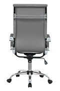 Gray leatherette and steel frame high back design swivel office chair by Leisure Mod additional picture 5