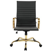 Black faux leather seat and back swivel lift office chair by Leisure Mod additional picture 3