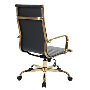 Black faux leather seat and back swivel lift office chair by Leisure Mod additional picture 5