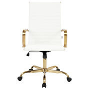 White faux leather seat and back swivel lift office chair additional photo 3 of 6