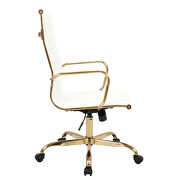 White faux leather seat and back swivel lift office chair by Leisure Mod additional picture 4