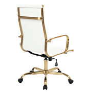 White faux leather seat and back swivel lift office chair by Leisure Mod additional picture 5