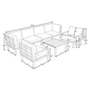 7-piece aluminum patio conversation set with coffee table and beige cushions by Leisure Mod additional picture 19