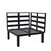 7-piece aluminum patio conversation set with coffee table and black cushions by Leisure Mod additional picture 11