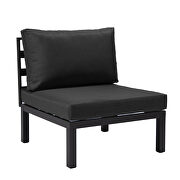 7-piece aluminum patio conversation set with coffee table and black cushions by Leisure Mod additional picture 6