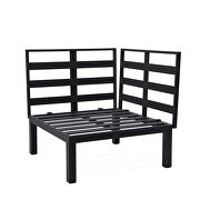 7-piece aluminum patio conversation set with coffee table and red cushions by Leisure Mod additional picture 11