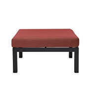 7-piece aluminum patio conversation set with coffee table and red cushions by Leisure Mod additional picture 7