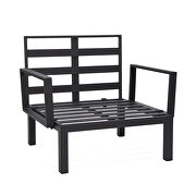 7-piece aluminum patio conversation set with coffee table and red cushions by Leisure Mod additional picture 10
