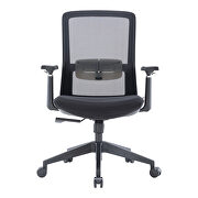 Black modern office task chair with adjustable armrests by Leisure Mod additional picture 2