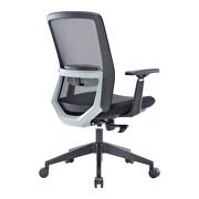 Black modern office task chair with adjustable armrests by Leisure Mod additional picture 3