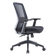 Black modern office task chair with adjustable armrests by Leisure Mod additional picture 5