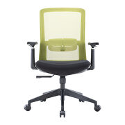 Green modern office task chair with adjustable armrests by Leisure Mod additional picture 2